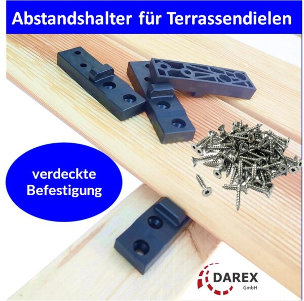 F117 Abstandhalter für Terrassen verdeckte Befestigung Inkl. Edelstahl Schrauben – Bild 18