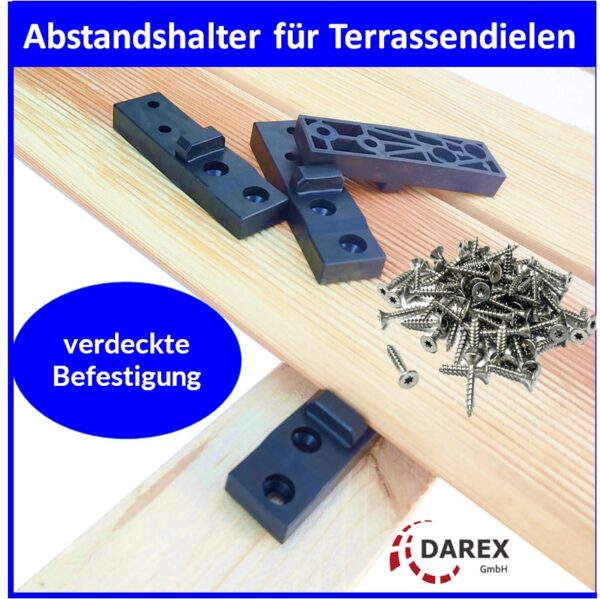 F117 Abstandhalter für Terrassen verdeckte Befestigung Inkl. Edelstahl Schrauben – Bild 19