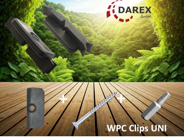 WPC UNI Clips Befestigung Klammern Terrassendielen Montageclip Inkl. Schrauben + Kostenlos 20 Endclips – Bild 2