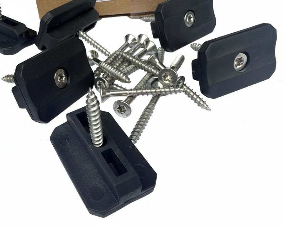 WPC Clips Befestigung Klammern Terrassendielen Montageclip 7,5 mm Inkl. Schrauben + 20 Endclips FREI 4 WPC 7,5 mm Darex GmbH 20