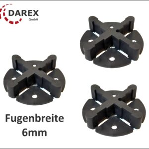 Fugenkreuze fuer Terrassenplatten mit Bodenplatte DAREX gmbh 6mm