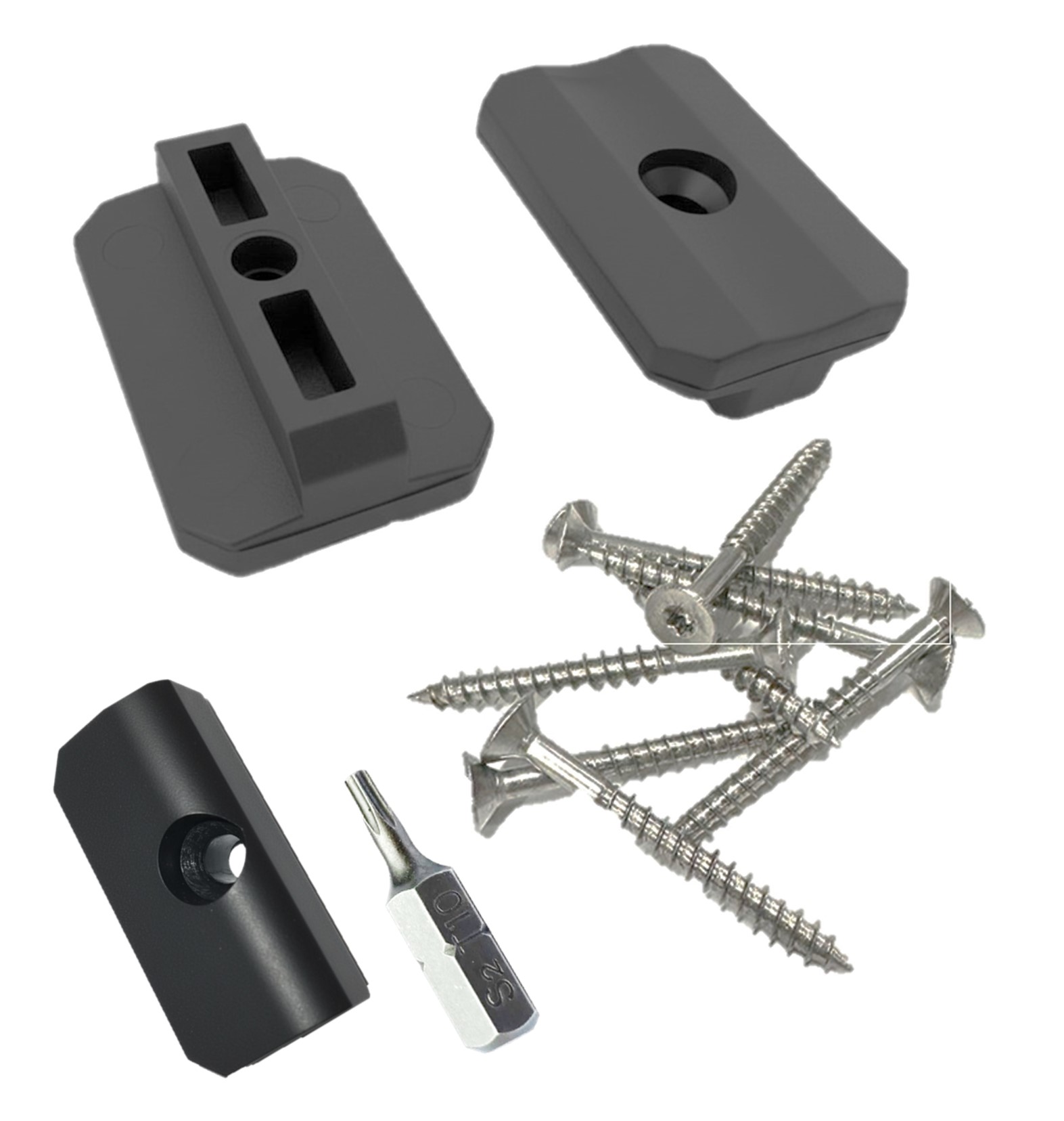 WPC Clips Befestigung Klammern Terrassendielen Montageclip 7,5 mm Inkl. Schrauben + 20 Endclips FREI 1 Befestigungsclips für Terrassendielen Für die Montage von WPC Terrassendielen 75 dar 2