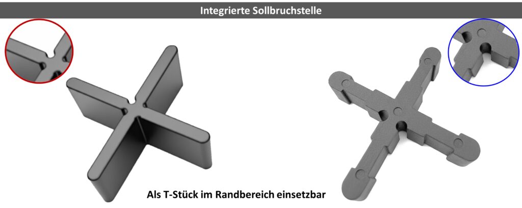 Fugenkreuze für Terrassenplatten Bodenplatten Integrierte Sollbruchstelle
