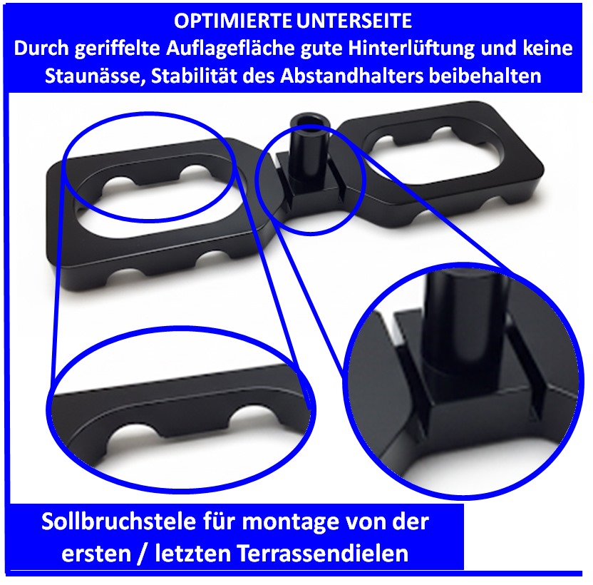 Abstandhalter für Terrassendielen Abstandshalter Distanzhalter 4/7 mm 17 Terrassen Abstandhalter PREMIUM Darex GmbH 4