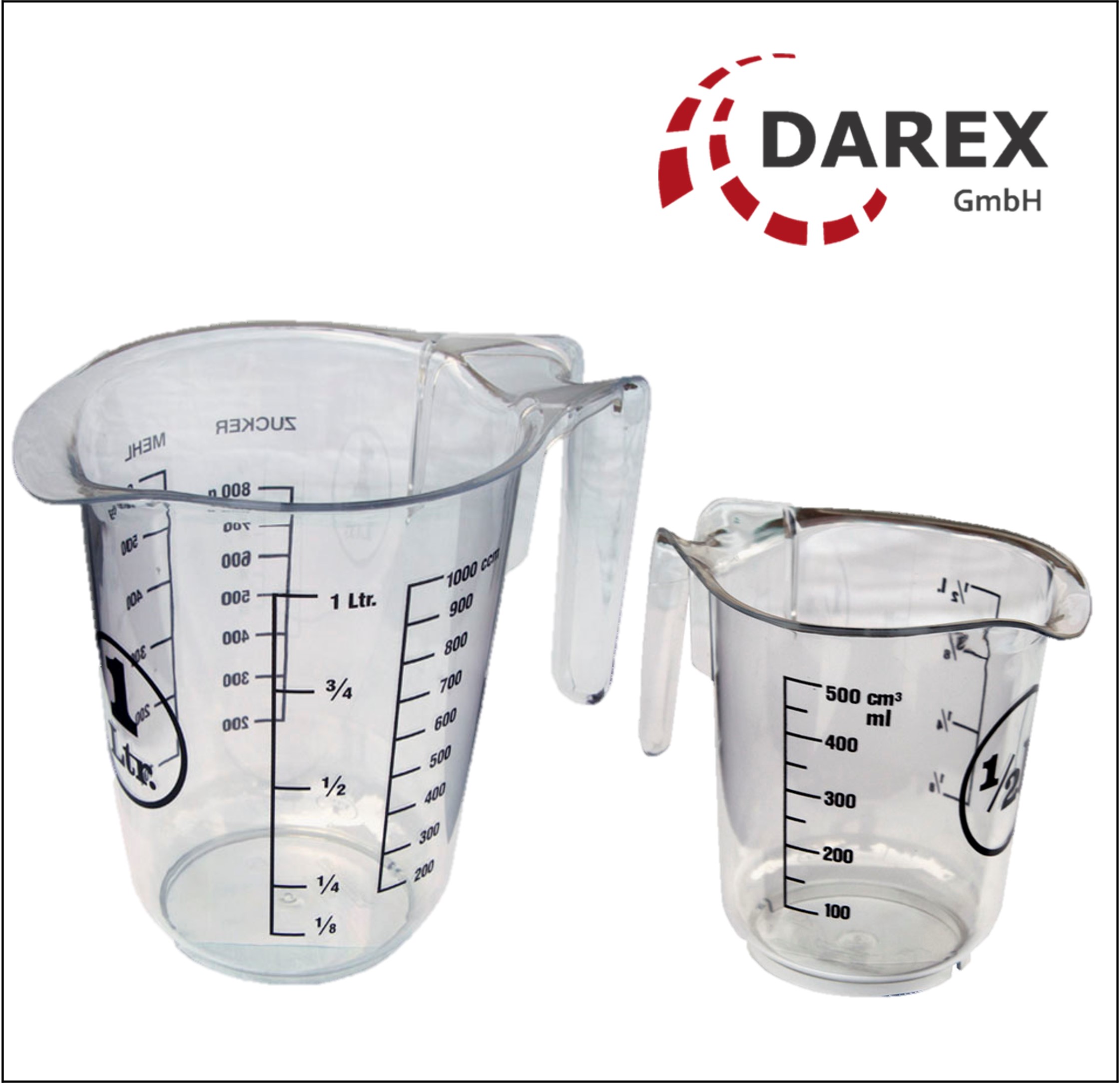 Messbecher Kunststoff Messkanne 0 5 1 L DAREX GMBH LOGO