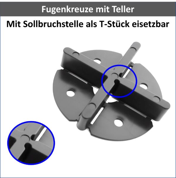 Fugenkreuz mit Bodenplatte Fugen 3 4 5 6 für Terrassenplatten Bodenplatten Fliesenkreuze sol