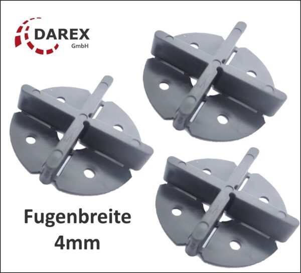 Fugenkreuze fuer Terrassenplatten mit Bodenplatte DAREX gmbh 4mm