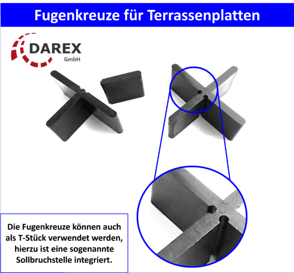 Fugenkreuze fuer Terrassenplatten Bodenplatten Fliesenkreuze 3 4 5 6 t