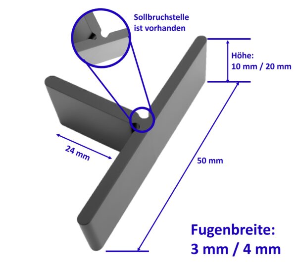 Fugenkreuz T stück T form fugen T Terrassenplatten T Stück für Gartenplatten T Form DIM