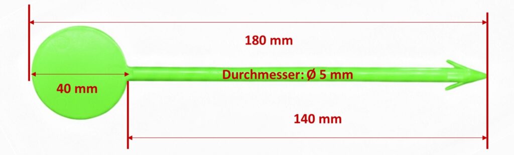 Estrichmesspunkte Messstelle CM Messpunkt mit Wiederhaken Grün mjer