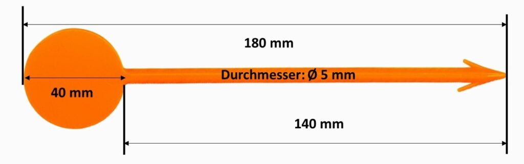 Estrichmesspunkte Messstelle CM Messpunkt mit Wiederhaken Orange mjere