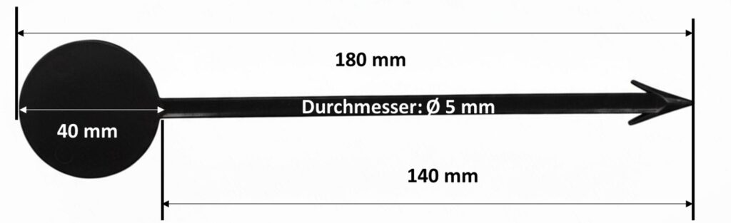 Estrichmesspunkte Messstelle CM Messpunkt mit Wiederhaken Schwarz mjer