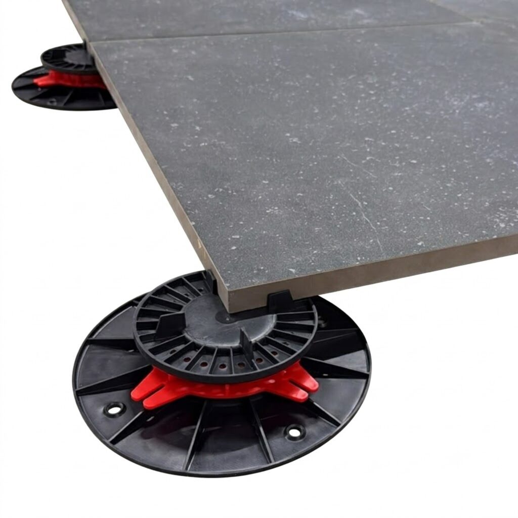 Stelzlager Terrassenlager 90 150 mm Höhenverstellbar Robustes Stelzlager für Fliesen 2 Gehwegplatten Steinplatten Plattenlager Stellfuss Unterkonstruktion für den Außenbereich